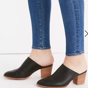 The Harper Mule Black Leather Madewell EUC 7.5